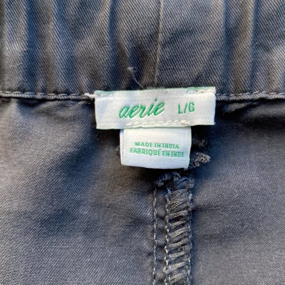 Aerie Paper Bag Dark Gray Camp Shorts - Picture 10 of 11